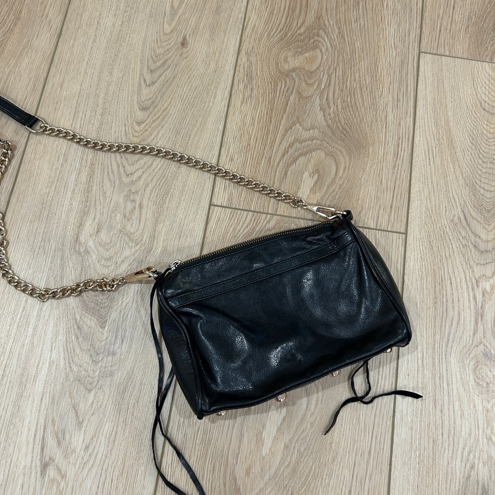 Rebecca Minkoff Black Mini Mac Crossbody Bag with Gold Chain - Picture 7 of 8